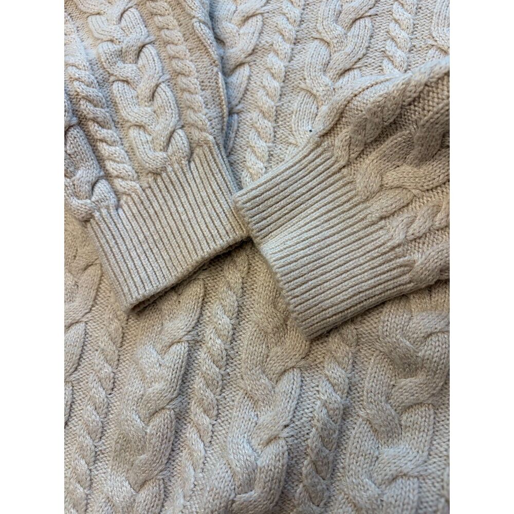Vintage Y2K Abercrombie Fitch Cable Knit Crewneck Sweater S Cream Alpaca Blend - Picture 7 of 12